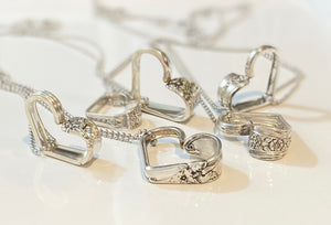 Jewelry and home goods handcrafted from vintage silver plated silverware.