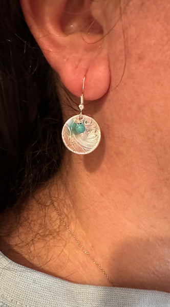 Earring w/ turquoise bead