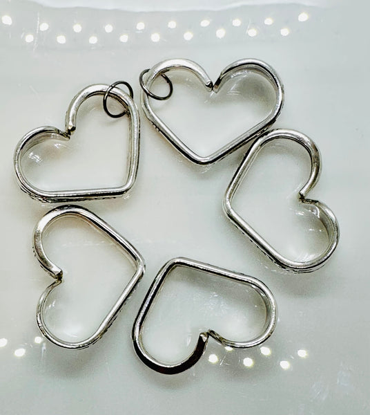 Vintage silver plated heart Floral