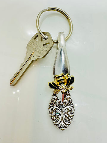 Golden Bee with crystals Key Chain