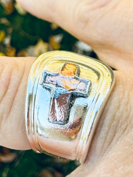 Penny Cross Spoon Ring