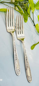 Hand Stamped Wedding Forks