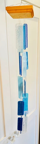 Stained Glass Wind Chime Blues