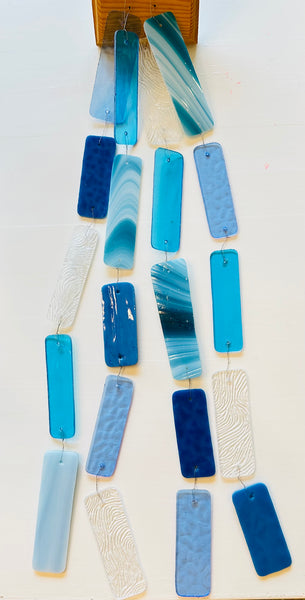 Stained Glass Wind Chime Blues