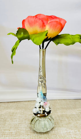 Door Knob Vase cross, flowers pearls