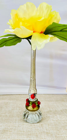 Door Knob Vase roses and ladybug