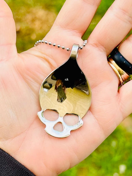 Scull Spoon Bowl Pendant or Keychain