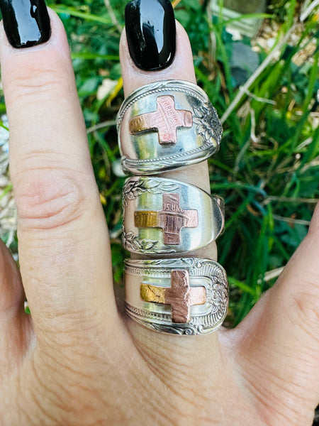 Penny Cross Spoon Ring