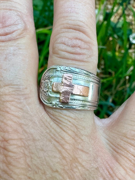 Penny Cross Spoon Ring