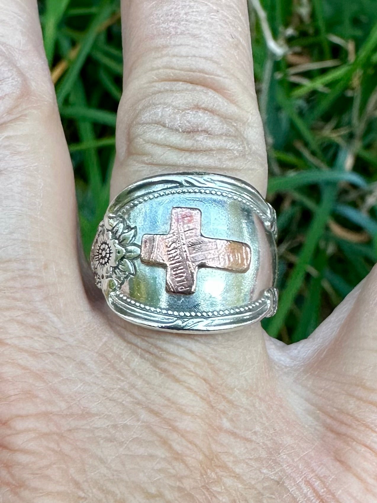 Penny Cross Spoon Ring