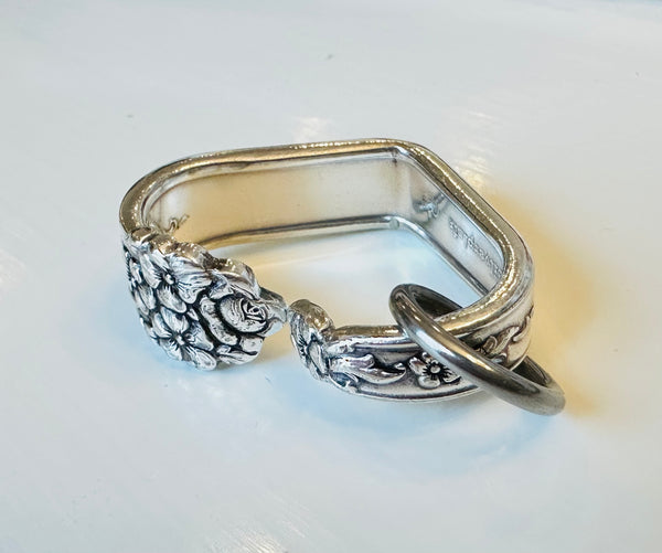 Vintage silver plated heart - Moss Rose