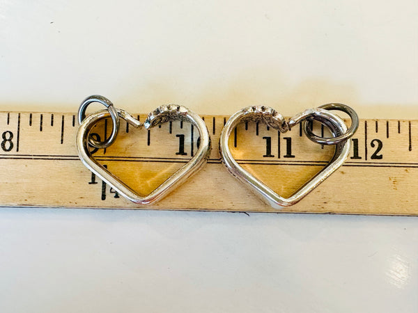Vintage silver plated heart - Moss Rose