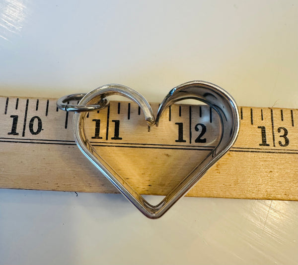 Vintage silver plated heart - White Orchid