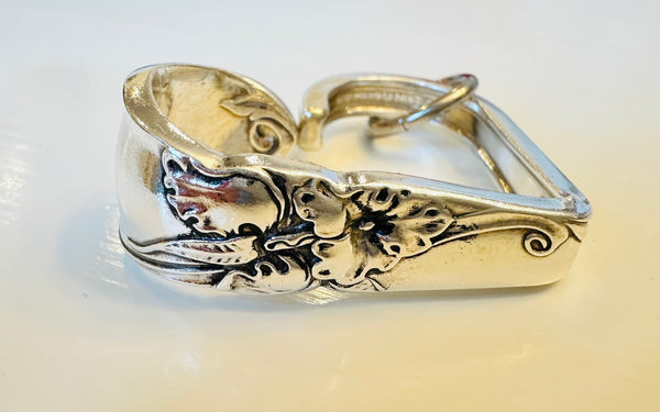 Vintage silver plated heart - White Orchid