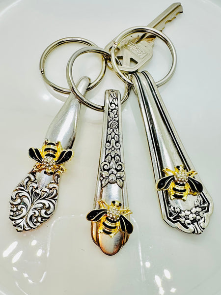 Golden Bee with crystals Key Chain